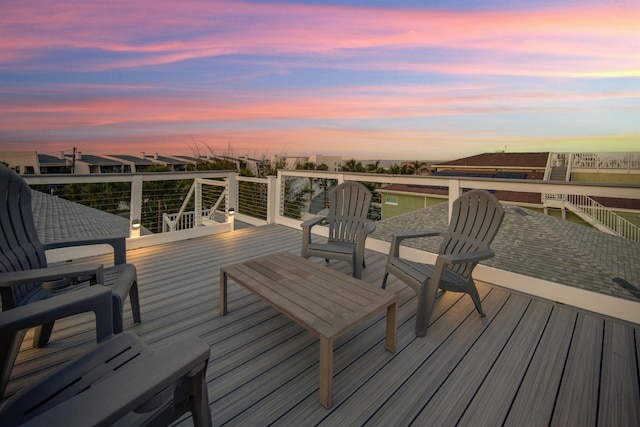 view of deck at dusk