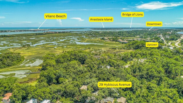 29 Hybiscus Ave, Saint Augustine, FL 32084 - aerial view of a nearby body of water