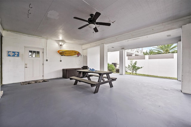 view of patio / terrace featuring ceiling fan