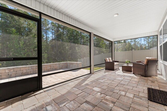 view of unfurnished sunroom