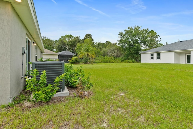 view of yard featuring cooling unit