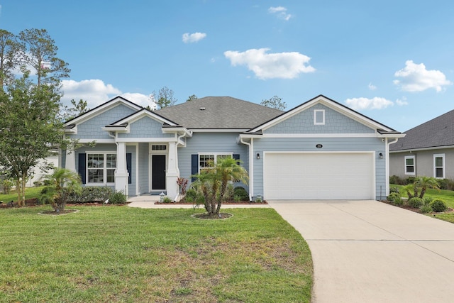 295 Deerfield Meadows Cir, Saint Augustine, FL 32086 - craftsman-style house with an attached garage, concrete driveway, and a front yard