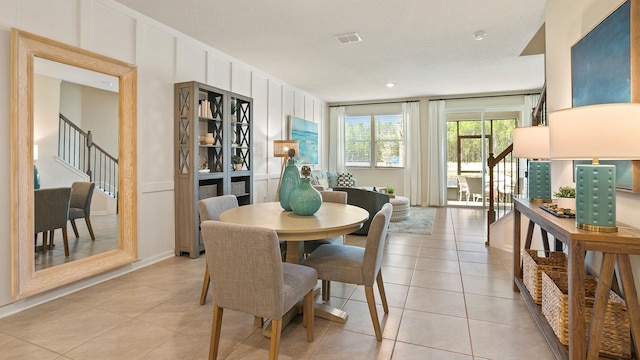 view of tiled dining area