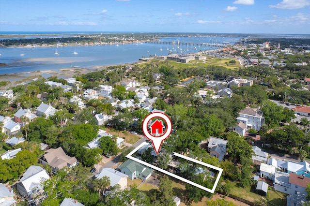 48 Osceola St, Saint Augustine, FL 32084 - bird's eye view with a water view and a residential view