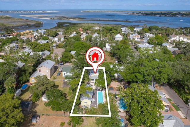 48 Osceola St, Saint Augustine, FL 32084 - bird's eye view with a water view and a residential view