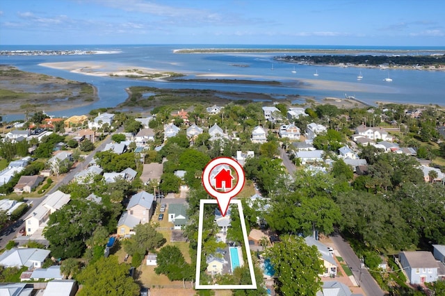 48 Osceola St, Saint Augustine, FL 32084 - birds eye view of property featuring a water view and a residential view