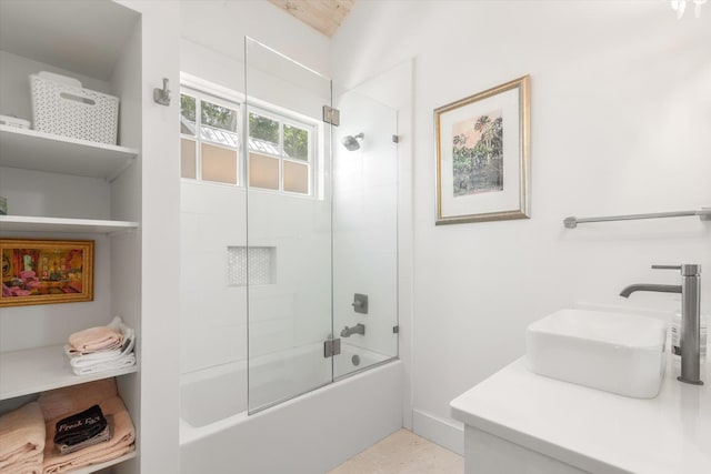 48 Osceola St, Saint Augustine, FL 32084 - full bathroom featuring a sink and shower / bath combination with glass door