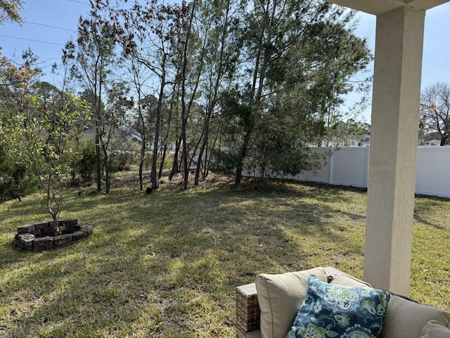 view of yard with fence