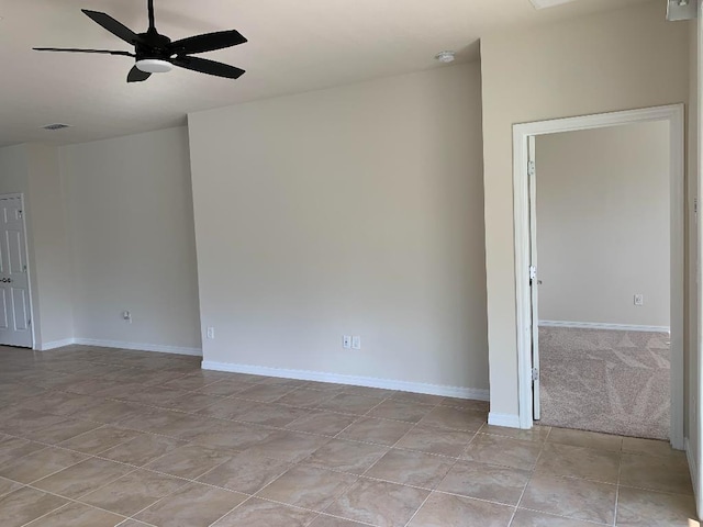 46 Curved Bay Trl, Ponte Vedra, FL 32081 - spare room featuring baseboards, light tile patterned flooring, and a ceiling fan