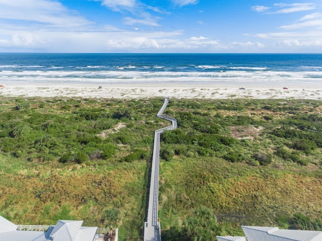 property view of water featuring a view of the beach