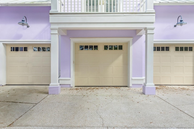 view of garage