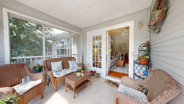23213 Harbour Vista Cir, Saint Augustine, FL 32080 - sunroom featuring a ceiling fan