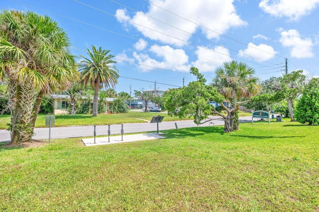 view of community featuring a lawn