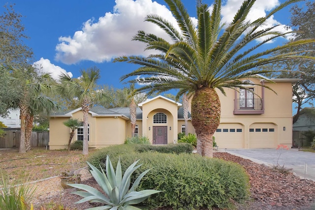 view of front of home with a garage