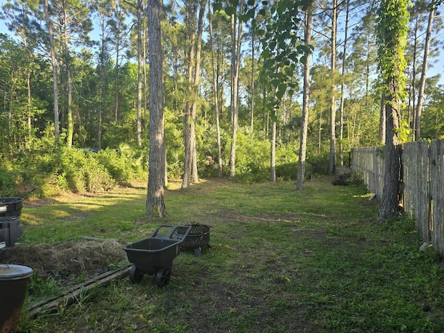 view of yard with fence