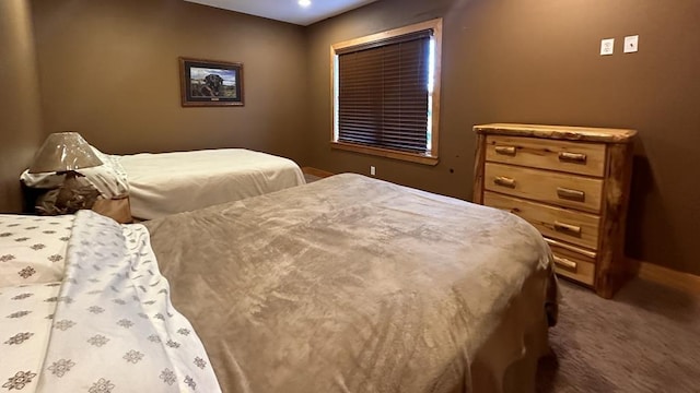 bedroom with carpet floors