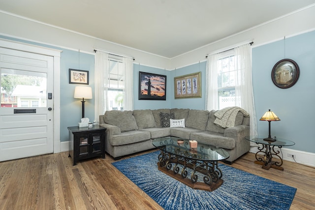 60 Saragossa St, Saint Augustine, FL 32084 - living room with baseboards and wood finished floors