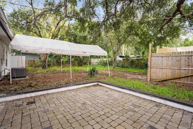 view of patio featuring central air condition unit