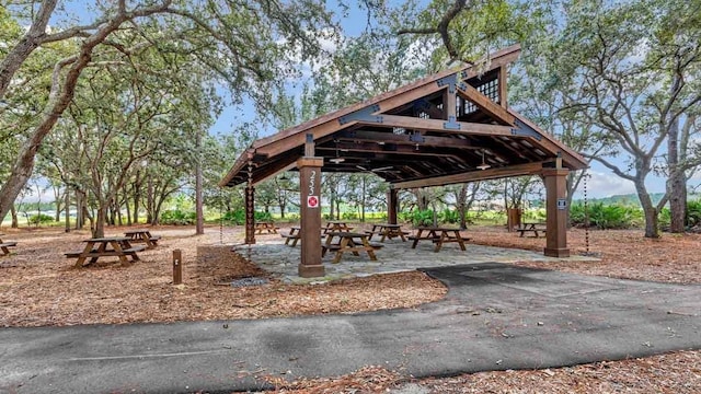 view of community featuring a gazebo