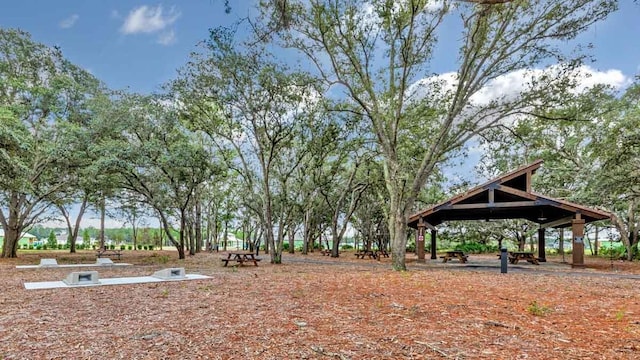 view of community with a gazebo