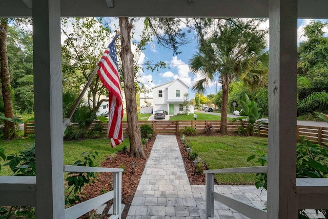 view of yard featuring fence