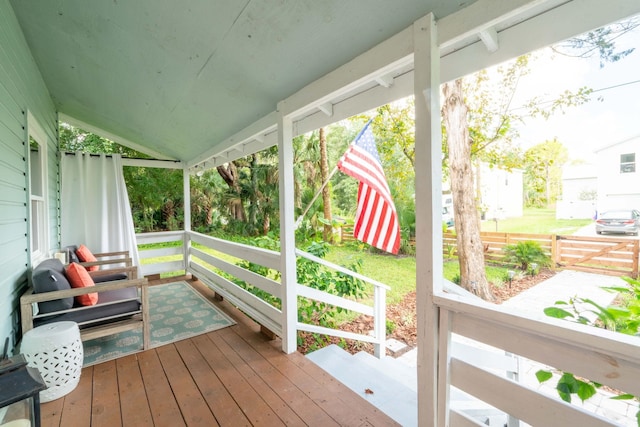 view of wooden deck
