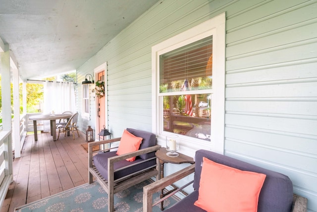 wooden deck with a porch
