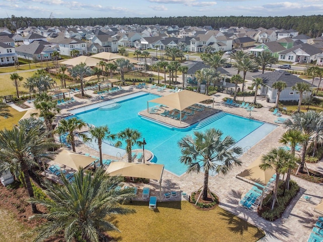 view of pool featuring a residential view