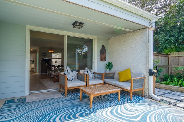 view of patio with fence