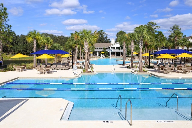 view of pool with a patio area