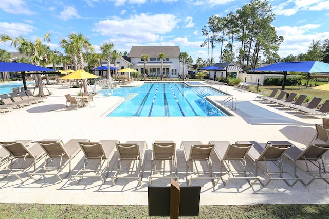 view of pool featuring a patio area