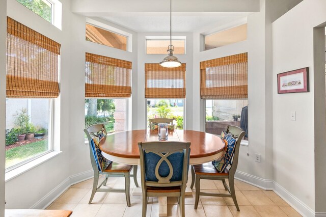 view of tiled dining space