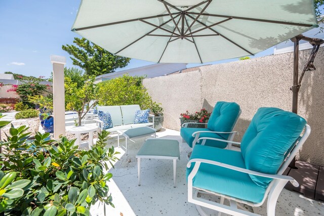 view of patio / terrace with an outdoor living space