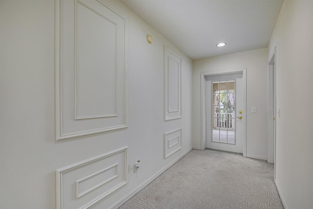 9162 August Cir, Saint Augustine, FL 32080 - hall featuring light carpet and recessed lighting