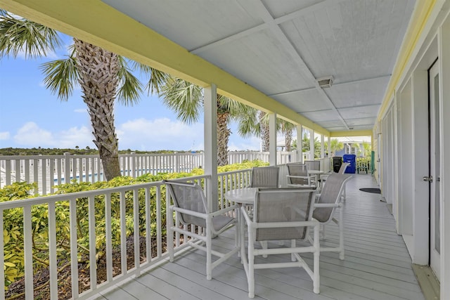 9162 August Cir, Saint Augustine, FL 32080 - wooden terrace with outdoor dining area