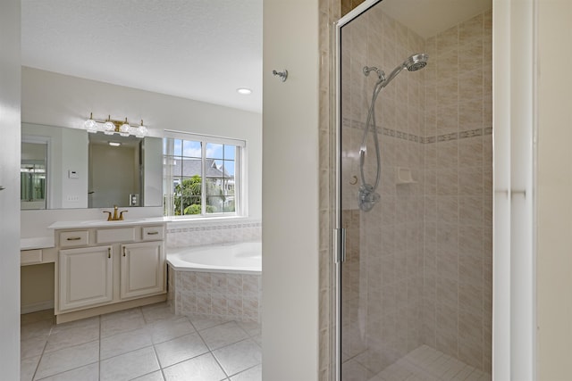 9162 August Cir, Saint Augustine, FL 32080 - full bathroom featuring a stall shower, vanity, a garden tub, and recessed lighting