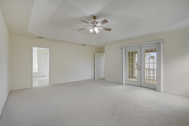9162 August Cir, Saint Augustine, FL 32080 - unfurnished room featuring a ceiling fan, carpet floors, and french doors