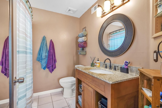 210 16th Street Unit J, Saint Augustine Beach, FL 32080 - bathroom with vanity, tile patterned flooring, and a shower with curtain