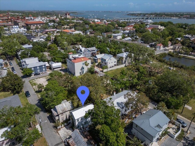 91 Oneida St, Saint Augustine, FL 32084 - bird's eye view featuring a residential view and a water view