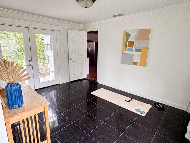 240 Ravenswood Dr, Saint Augustine, FL 32084 - dining room featuring a chandelier, crown molding, wood finished floors, wood walls, and a textured ceiling