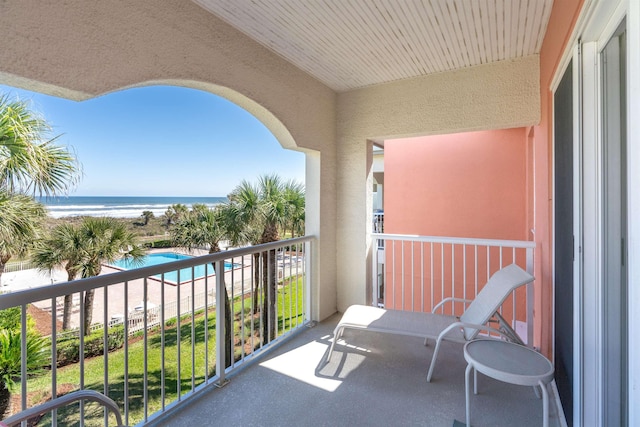 balcony with a water view