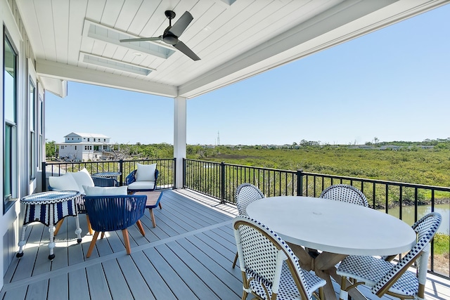 214 Pelican Reef Dr, Saint Augustine, FL 32080 - wooden deck with ceiling fan