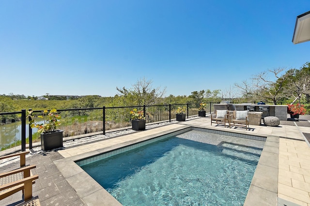 214 Pelican Reef Dr, Saint Augustine, FL 32080 - view of pool with fence, area for grilling, a patio, and a fenced in pool