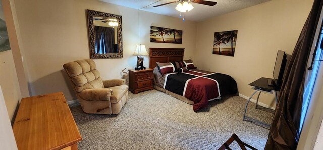 2 Dondanville Rd Unit 216, Saint Augustine Beach, FL 32080 - bedroom featuring carpet, baseboards, and ceiling fan