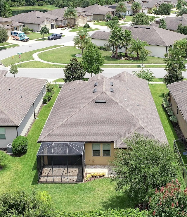aerial view with a residential view