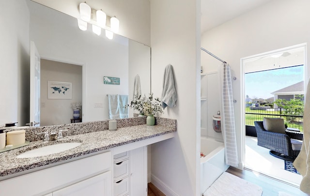 59 Oakleaf Way, Palm Coast, FL 32137 - full bathroom with vanity, shower / washtub combination, and wood finished floors