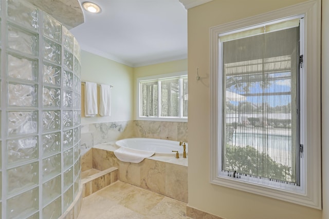 1 Sandpiper Cv, Ponte Vedra Beach, FL 32082 - bathroom featuring a bath and ornamental molding
