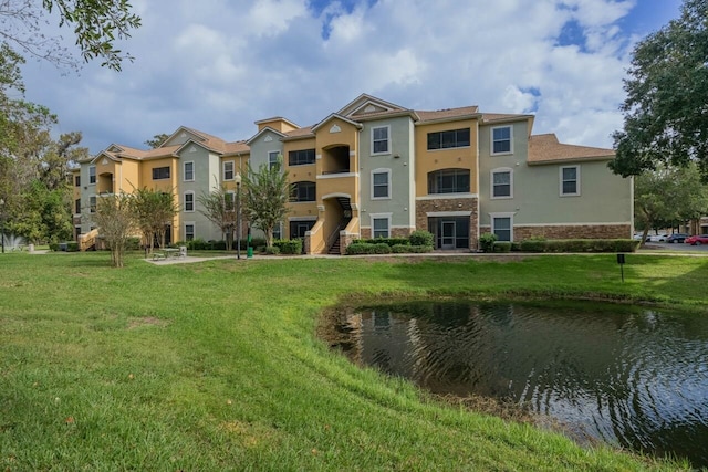 exterior space featuring a water view