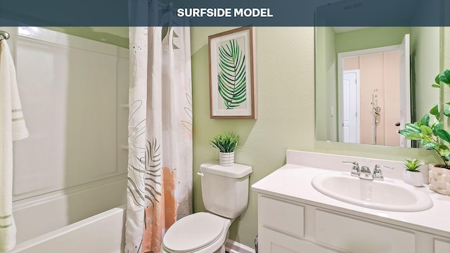 55 Rose Dr Unit B, Palm Coast, FL 32164 - full bathroom with vanity, toilet, and shower / tub combo