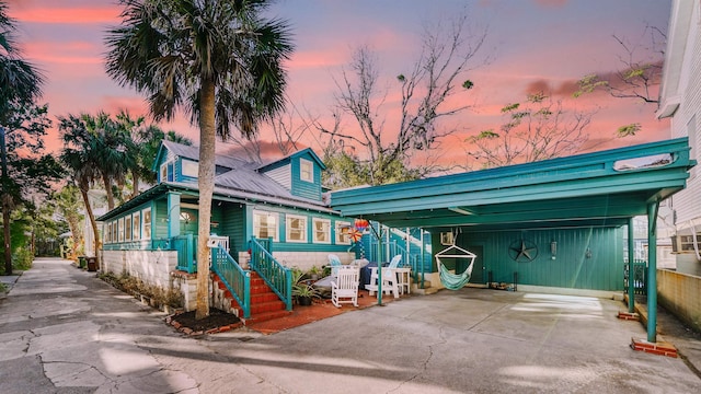 view of front of house with a carport